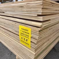 Plywood stacked in the lumber yard